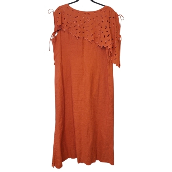 DonnaVinci Orange Flax Sleeveless Maxi Dress Size 16 - Picture 3 of 4